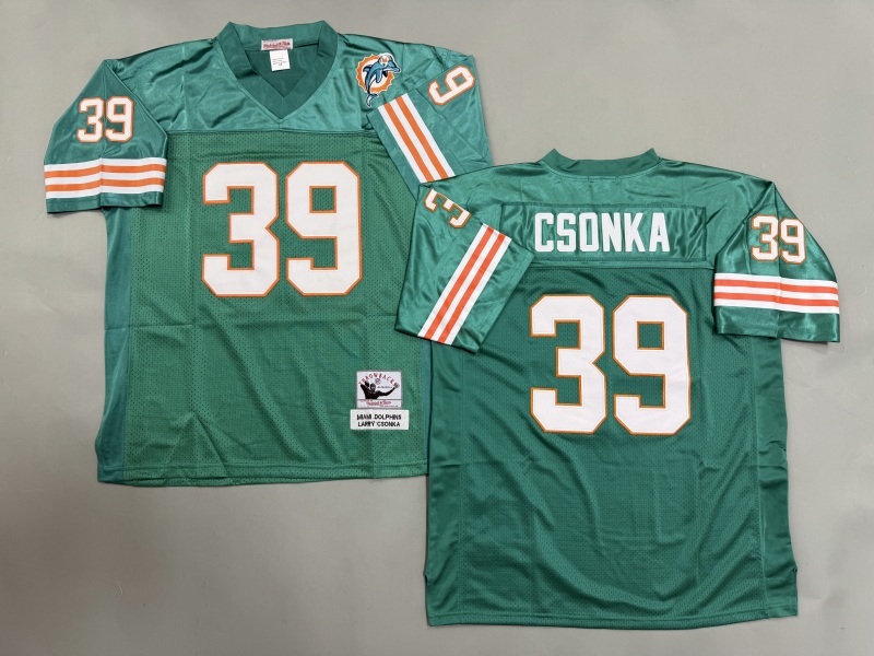Men 2025 Miami Dolphins #39 Csonka green Throwback Limited NFL Jersey style 001->miami dolphins->NFL Jersey